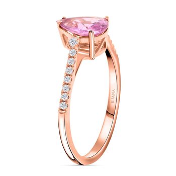 Iliana AAA Rosa Saphir, Wei&szlig;er Diamant IGI zertifiziert und gepr&uuml;ft Ring 750 Gold (Gr&ouml;&szlig;e 18.00) ca. 1.25 ct