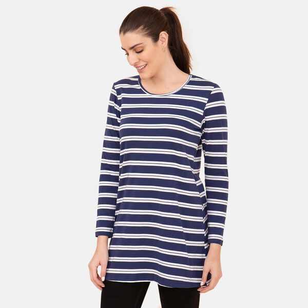 TAMSY - Damen Bluse, Gr&ouml;&szlig;e 42, Blau image number 4