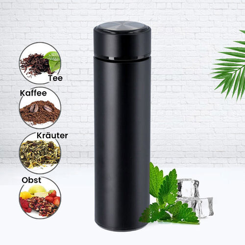 Thermobecher mit digitaler Temperaturanzeige aus Edelstahl 500ml, Schwarz image number 1