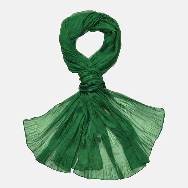 LA MAREY – 100% Maulbeer-Seidenschal Chiffon, 60x170cm, grün image number 9