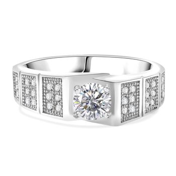 LUSTRO STELLA - Wei&szlig;er Zirkonia Ring 925 Silber rhodiniert (Gr&ouml;&szlig;e 21.00)