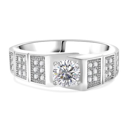 LUSTRO STELLA - Wei&szlig;er Zirkonia Ring 925 Silber rhodiniert (Gr&ouml;&szlig;e 21.00)