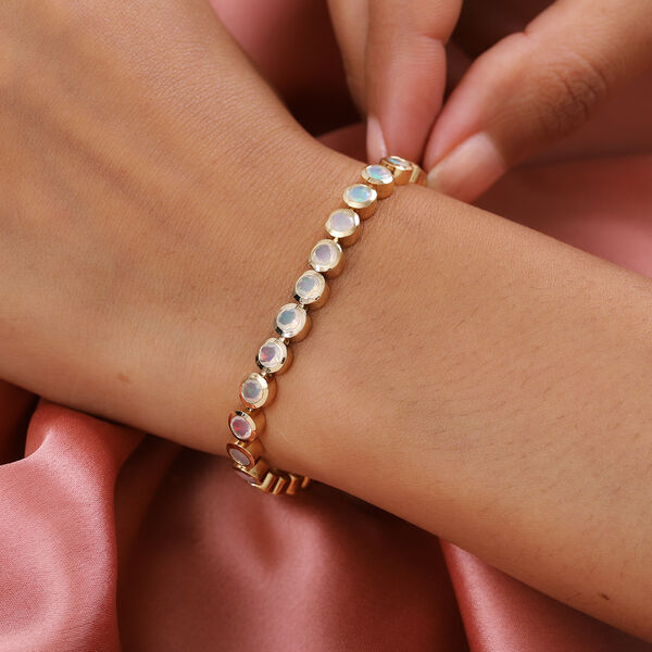 Nat&uuml;rliches, &auml;thiopisches Opal-Armband in Silber image number 3