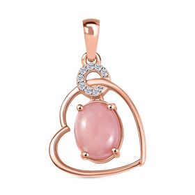D’joy AA Vinicunca-Peruanischer Opal, Weißer Zirkon Anhänger 925 Silber 750 rosévergoldet ca. 1,78 ct.