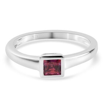 LUSTRO STELLA Hergestellt mit Roter dunkler SWAROVSKI ZIRKONIA Solit&auml;r Ring 925 Silber (Gr&ouml;&szlig;e 16.00)