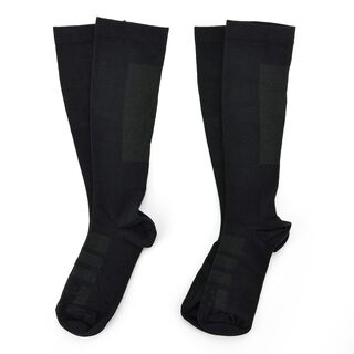 LIVMORE - 2er-Set Kupfer Infrarot-Kompressionssocken mit Selbstheizeffekt, Gr&ouml;&szlig;e L, Schwarz