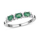 AAA Smaragd und weißer Zirkon-Ring, 925 Silber platiniert  ca. 0,52 ct image number 3