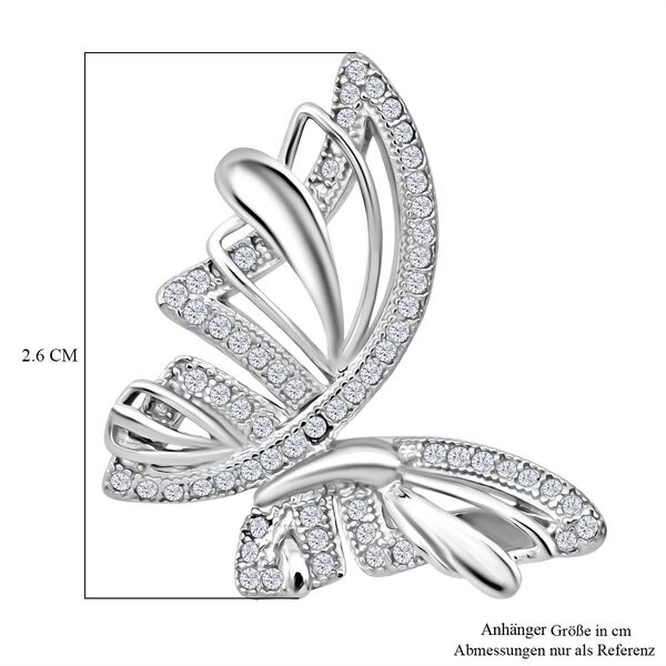 LUSTRO STELLA -  Wei&szlig;er Zirkonia Anh&auml;nger 925 Silber rhodiniert image number 5