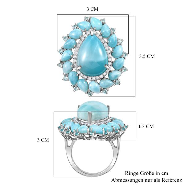 D'Joy Larimar, Neon Apatit und Zirkon Ring - 21,59 ct. image number 7