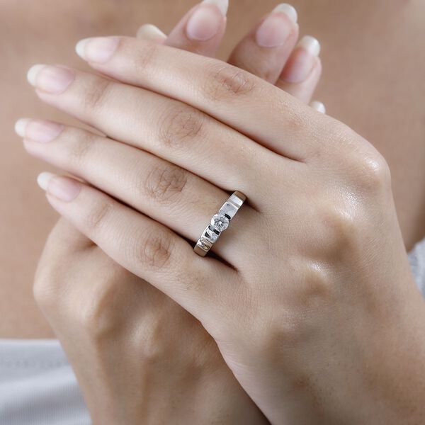 EF Moissanit Ring in rhodiniertem Silber - 0,43 ct. image number 9