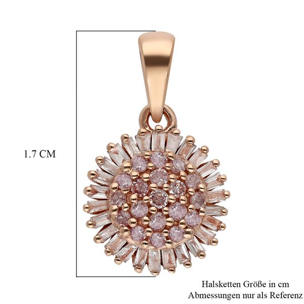 Nat&uuml;rlicher, rosa und wei&szlig;er Diamant-Anh&auml;nger, I3, 375 Gold ca. 0,33 ct image number 6