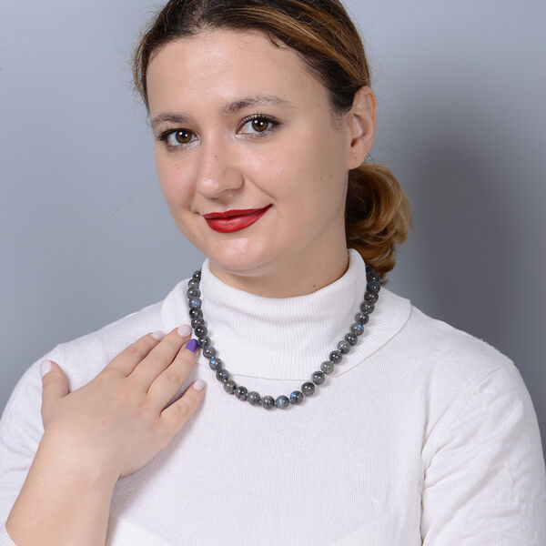 Labradorit Halskette ca. 50 cm lange mit Magnetschloss 925 Silber ca. 322.53 ct image number 3