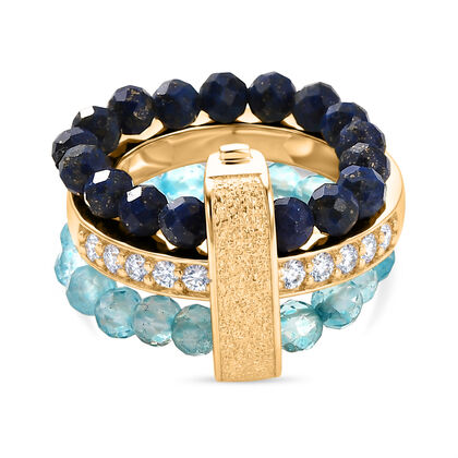 EVER TRUE Apatit, Lapislazuli Ring Nickelfreies Messing (Gr&ouml;&szlig;e 18.00)