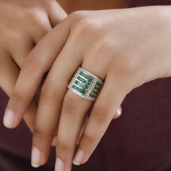 AAA Kagem sambischer Smaragd und Zirkon-Ring - 4,24 ct. image number 3