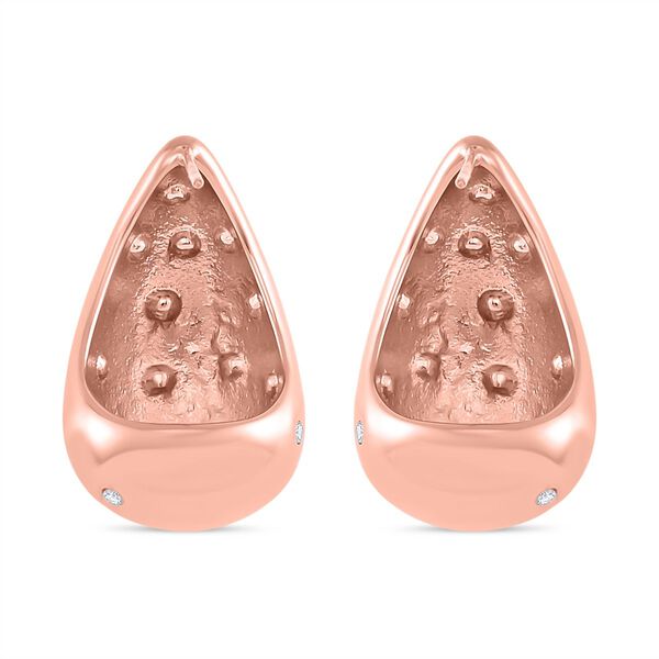 Weißer Zirkonia Ohrringe Reiner Edelstahl IP Rosa Plattierung image number 4