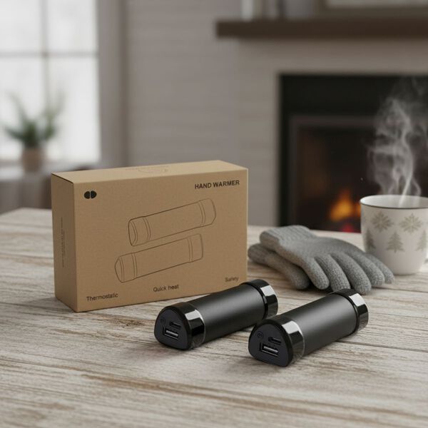 2 in 1 magnetischer Handw&auml;rmer und Powerbank, 3 Heizstufen, 11x6cm, Schwarz image number 1