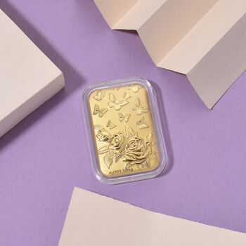 EXKLUSIVES GESCHENK - 999er Goldfolie mit Rose-Motiv 10mg