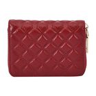 Rautenf&ouml;rmig gesteppte Brieftasche aus 100% echtem Leder, 10x2x9cm, burgunder
