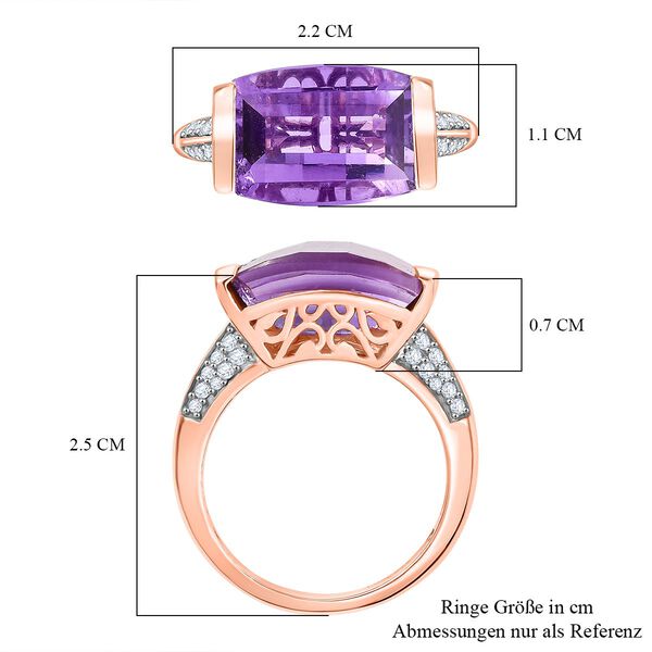 D'Joy AAA Rose De France Amethyst und Zirkon Ring - 6,12 ct. image number 7