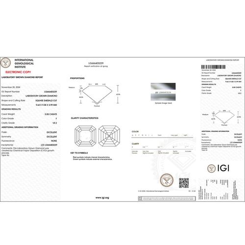 LUXURIANT DIAMOND- IGI zertifizierter VS-GH Labor Diamant Ring in 950 Platin - 5 ct. image number 6