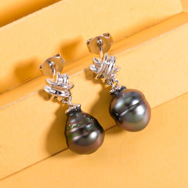 9-10mm Tahiti Perle Ohrringe image number 2