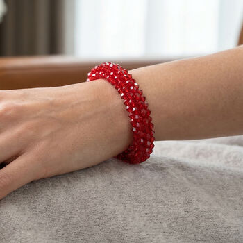 Rote Magie Farbe Kristall Armband, flexibel (ca. 18 - 19 cm)