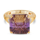 Exklusives Angebot - Premium Ametrin und weißer Zirkon-Ring, 925 Silber vergoldet (Größe 16.00) ca. 8,77 ct