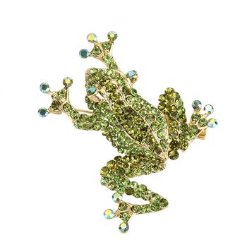 Gr&uuml;ner Magie Farbe Kristall Brosche  Gelb