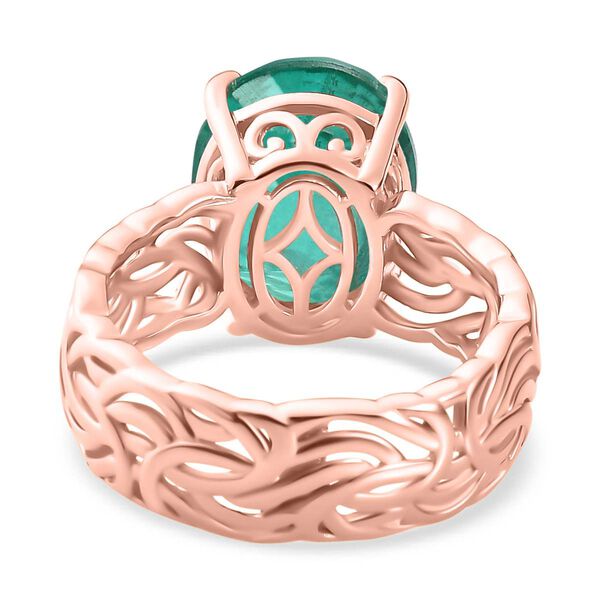 Smaragd-Quarz Triplette Ring 925 Silber 750 Ros&eacute;gold Vermeil (Gr&ouml;&szlig;e 16.00) ca. 5.25 ct image number 6