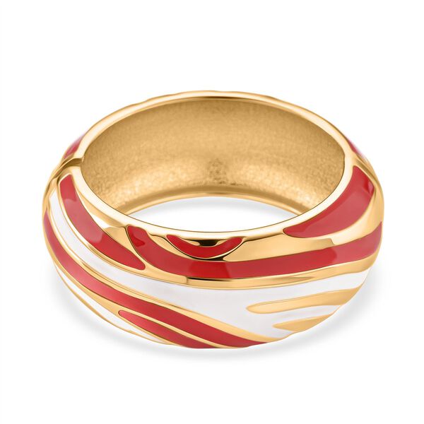 Emaille-Armreif im Wellen-Design, ca. 18 cm, Coral