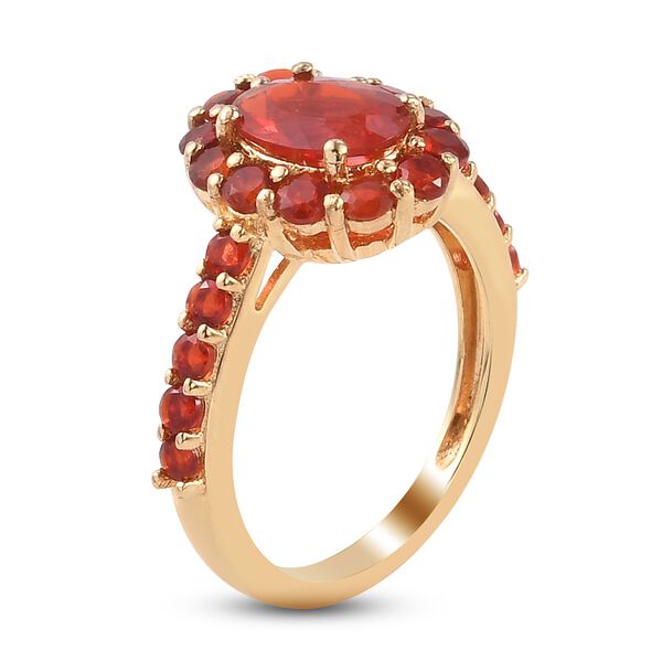 Mexikanischer Kirschfeuer-Opal Ring 925 Silber Vermeil image number 4