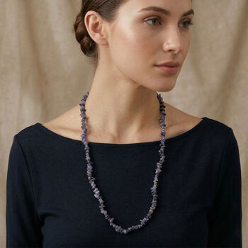 Tansanit Halskette 76 cm ca. 310.00 ct