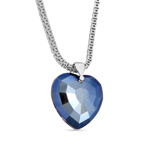 Blauer Magie Farbe Kristall Anhänger mit Kette, Silberfarben image number 4