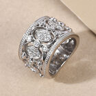 88 Facetten Moissanit-Ring, 925 Silber platiniert  ca. 0,90 ct image number 1