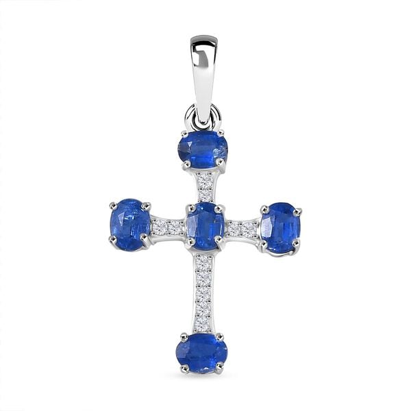 D'Joy AA Natürlicher Kaschmir-Kyanit, Moissanit Anhänger 925 Silber rhodiniert ca. 1,31 ct. image number 0