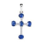 D'Joy AA Natürlicher Kaschmir-Kyanit, Moissanit Anhänger 925 Silber rhodiniert ca. 1,31 ct.