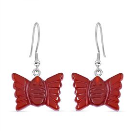 Rote Achat-Ohrringe - 50 ct.