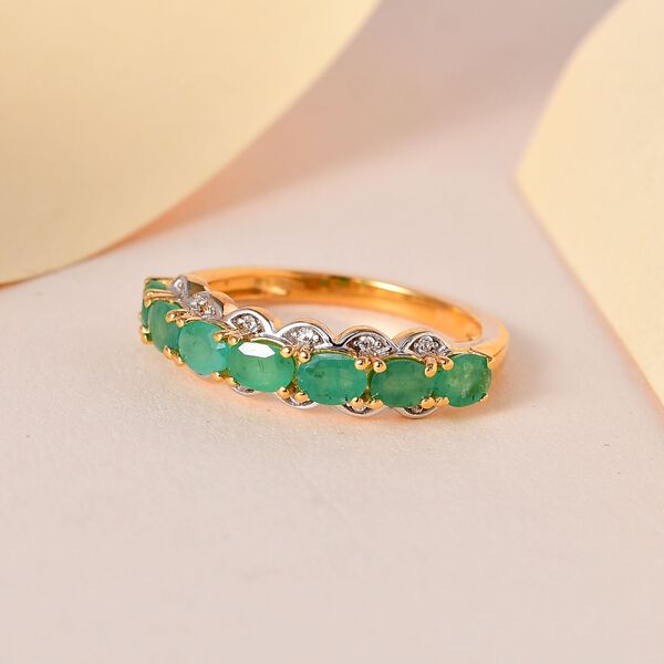 Kagem sambischer Smaragd und Zirkon-Ring - 1,16 ct. image number 2