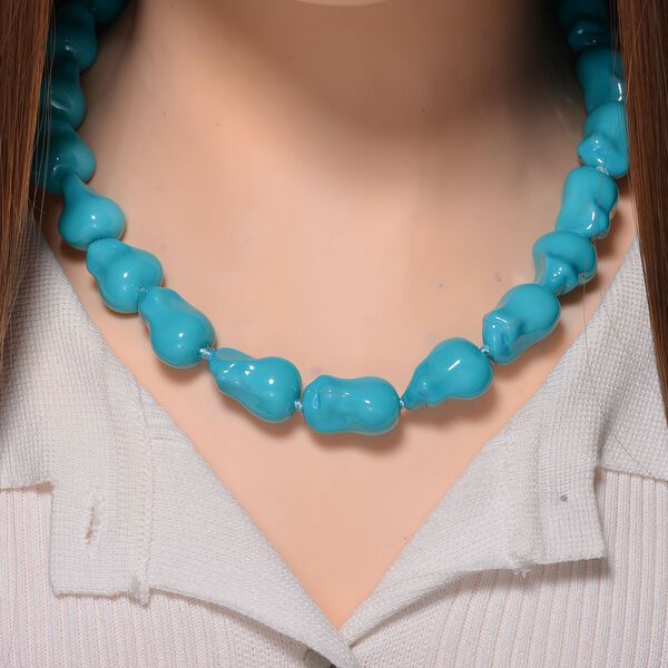 Sleeping Beauty türkisfarbene Muschelkernperle 50cm Halskette und 21,5cm Armband image number 2