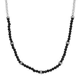 Schwarze Spinell Halskette, 45 cm  20 ct.