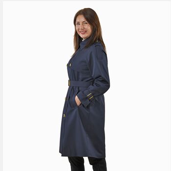 LA MAREY - Trench Coat mit H&uuml;ftg&uuml;rtel, XL, Marineblau