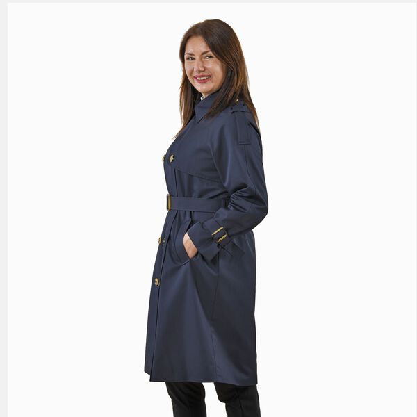 LA MAREY - Trench Coat mit Hüftgürtel, L, Marineblau image number 4