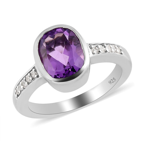 Afrikanischer Amethyst und Zirkon-Ring - 2,10 ct. image number 4