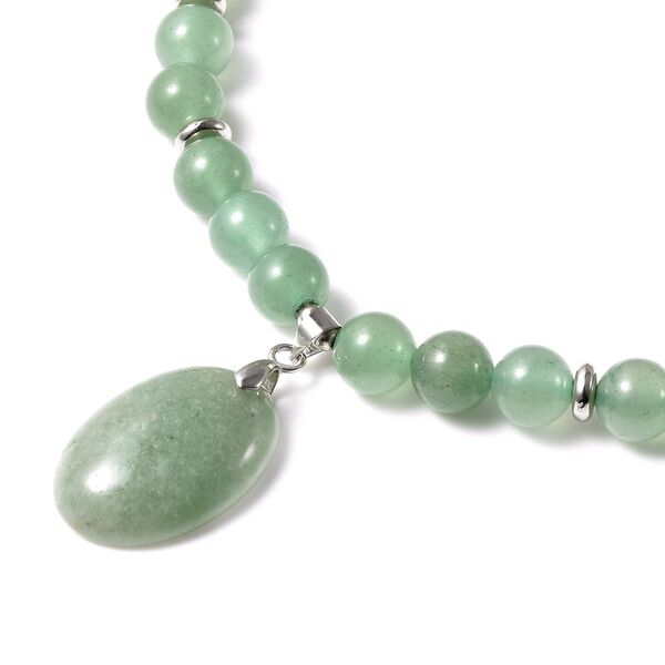 Gr&uuml;ne Aventurin-Halskette, ca. 45 cm, ca. 180,50 ct image number 3