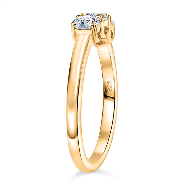 Moissanit Ring, 925 Silber vergoldet - 0,68 ct. image number 4