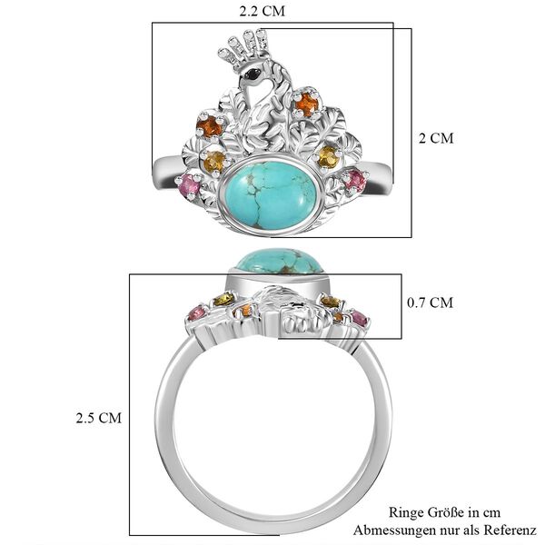 Sierra Nevada T&uuml;rkis, Multi-Turmalin und schwarzer Spinell-Ring - 1,57 ct. image number 7