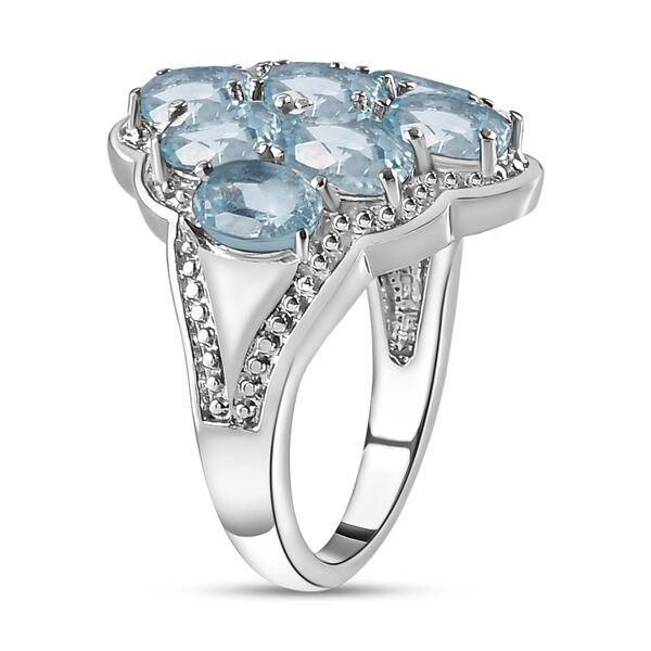 Himmelblauer Topas-Ring, (Größe 16.00) Edelstahl, ca. 5,08 ct image number 5