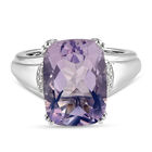 Lavendel Mond Quarz und Zirkon Ring 925 Silber platiniert (Größe 19.00) ca. 6,21 ct