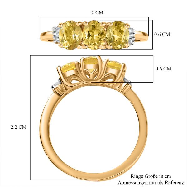 AA Premium brasilianischer Heliodor und Diamant-Ring 925 Silber - 1,13 ct. image number 7