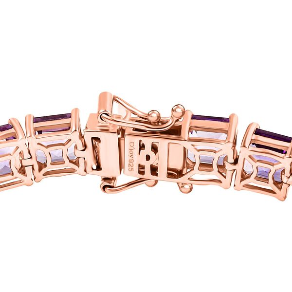 D'Joy AAA Rose De France Amethyst Armband ca. 19 cm 925 Silber 750 Roségold Vermeil ca. 32,42 ct. image number 4